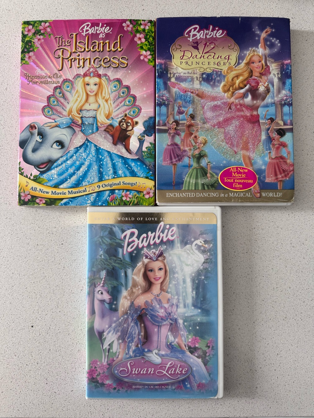 Barbie DVD Collection of 3 - Swan Lake, 12 Dancing Princesses, Island Princess